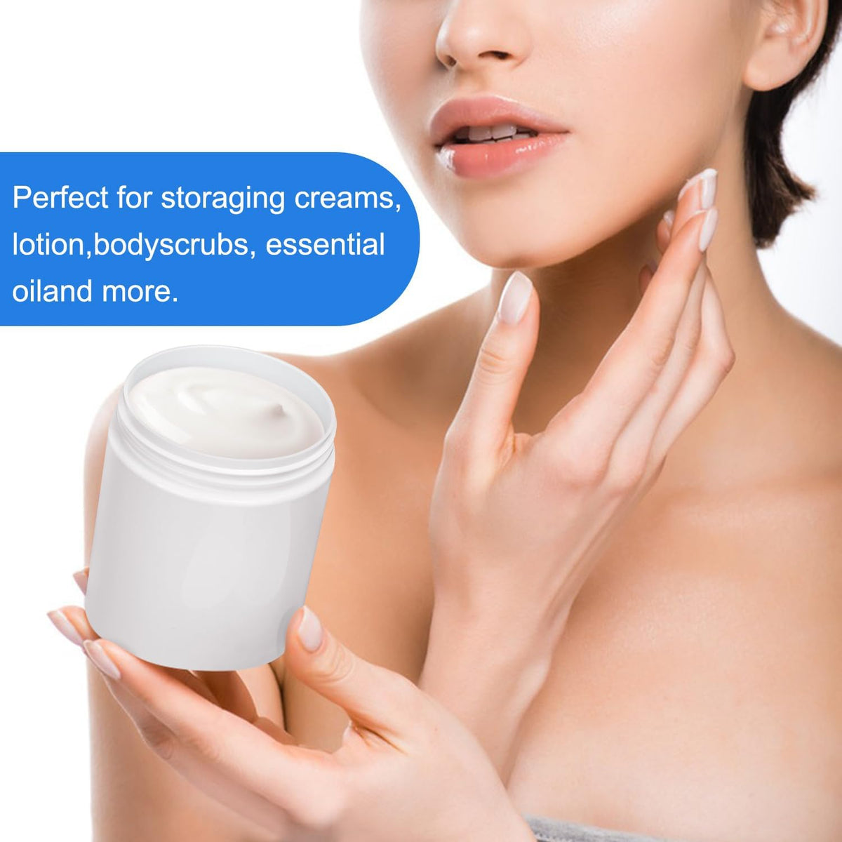 47Packs 8.8oz (250 ml) Plastic White Jars with Lids, Cosmetic Containers jars with Wide-Mouth for