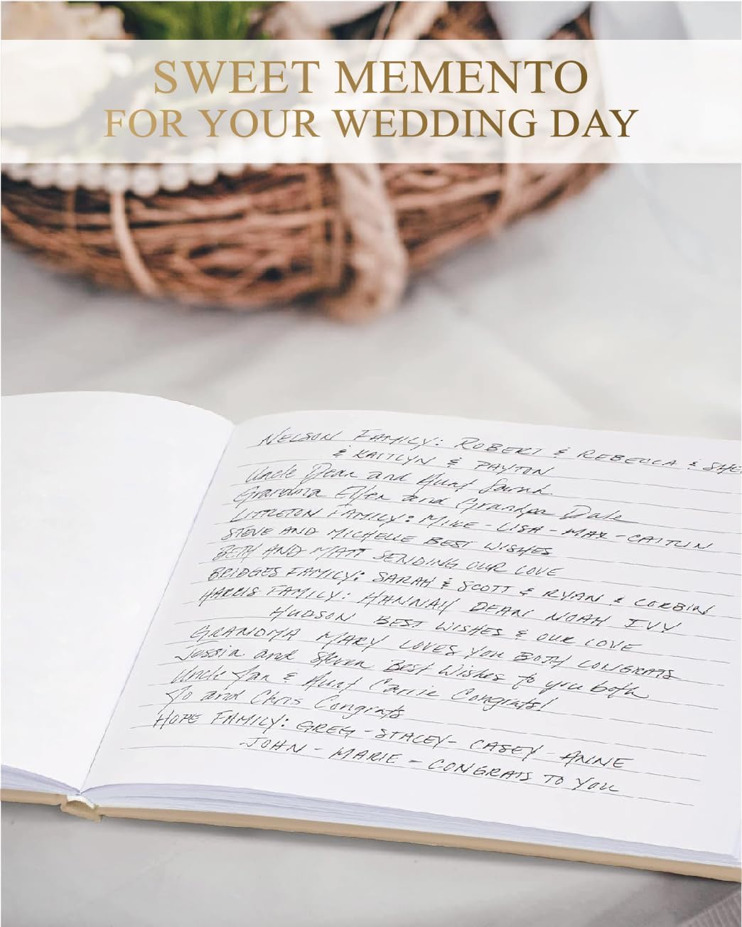 Elegant Linen Wedding Guset Book - Polaroid Guest Book for Wedding Reception,Baby Shower,Bridal