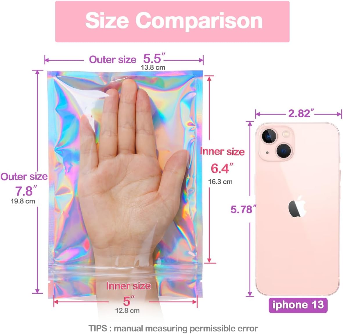 Smell Proof Bags & Resealable Foil Pouch Mylar Sample Bag Great for Party Favor Food Storage