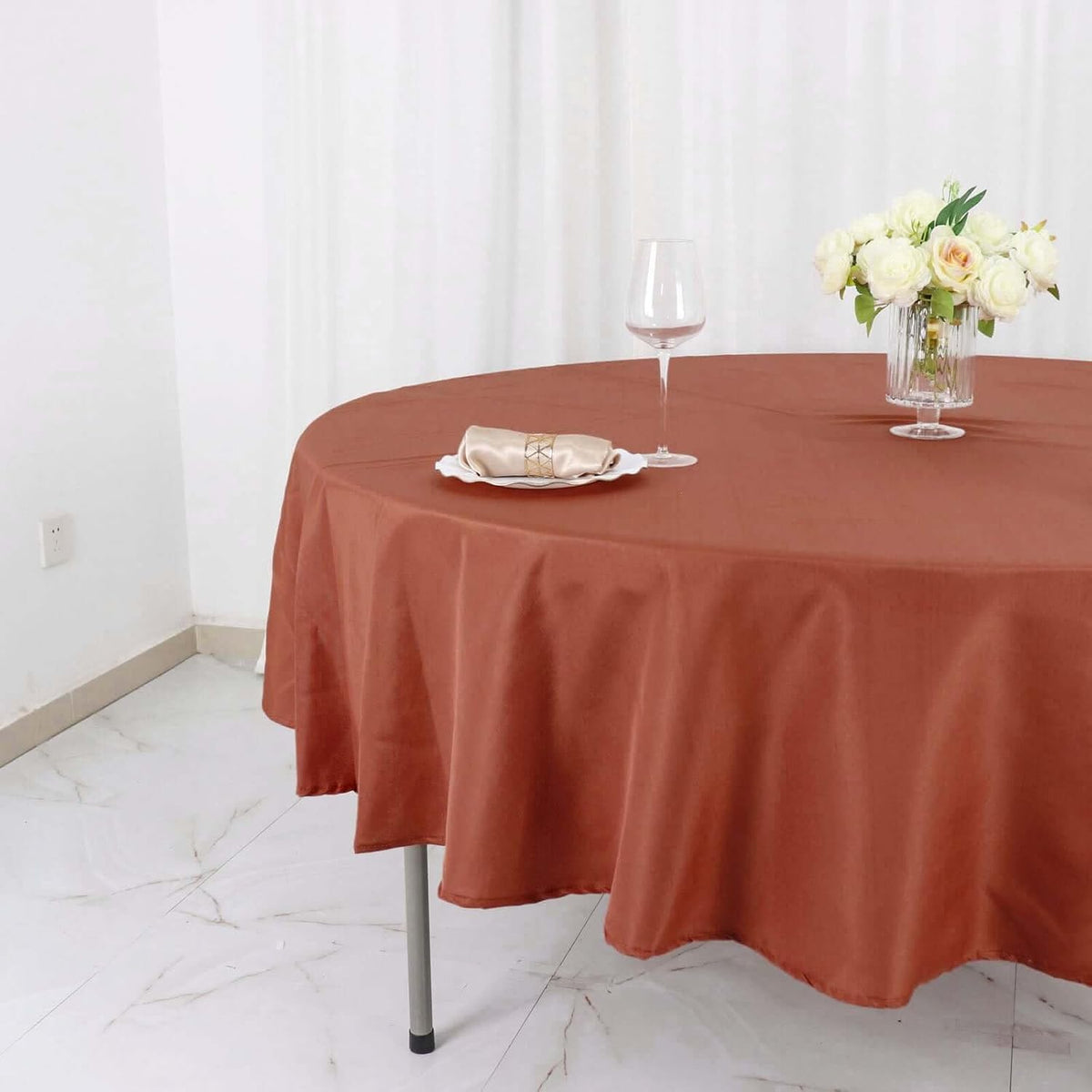 Efavormart Round Tablecloth, 90 Inch Stain & Wrinkle Resistant Washable Table Cloth, Decorative