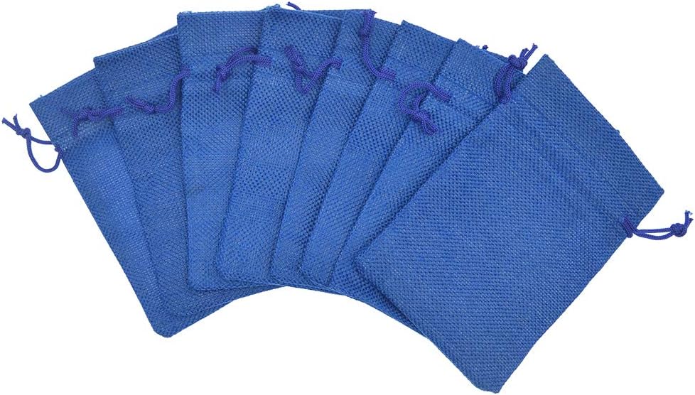 20pcs Burlap Bags with Drawstring 5x7 inch, Royal Blue Gift Bags Bulk Jewelry Pouches Sacks for