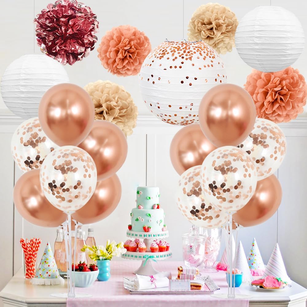 TONIFUL Rose Gold Balloon Stand Centerpiece Table Decorations,Balloons Stand Kit for Bridal