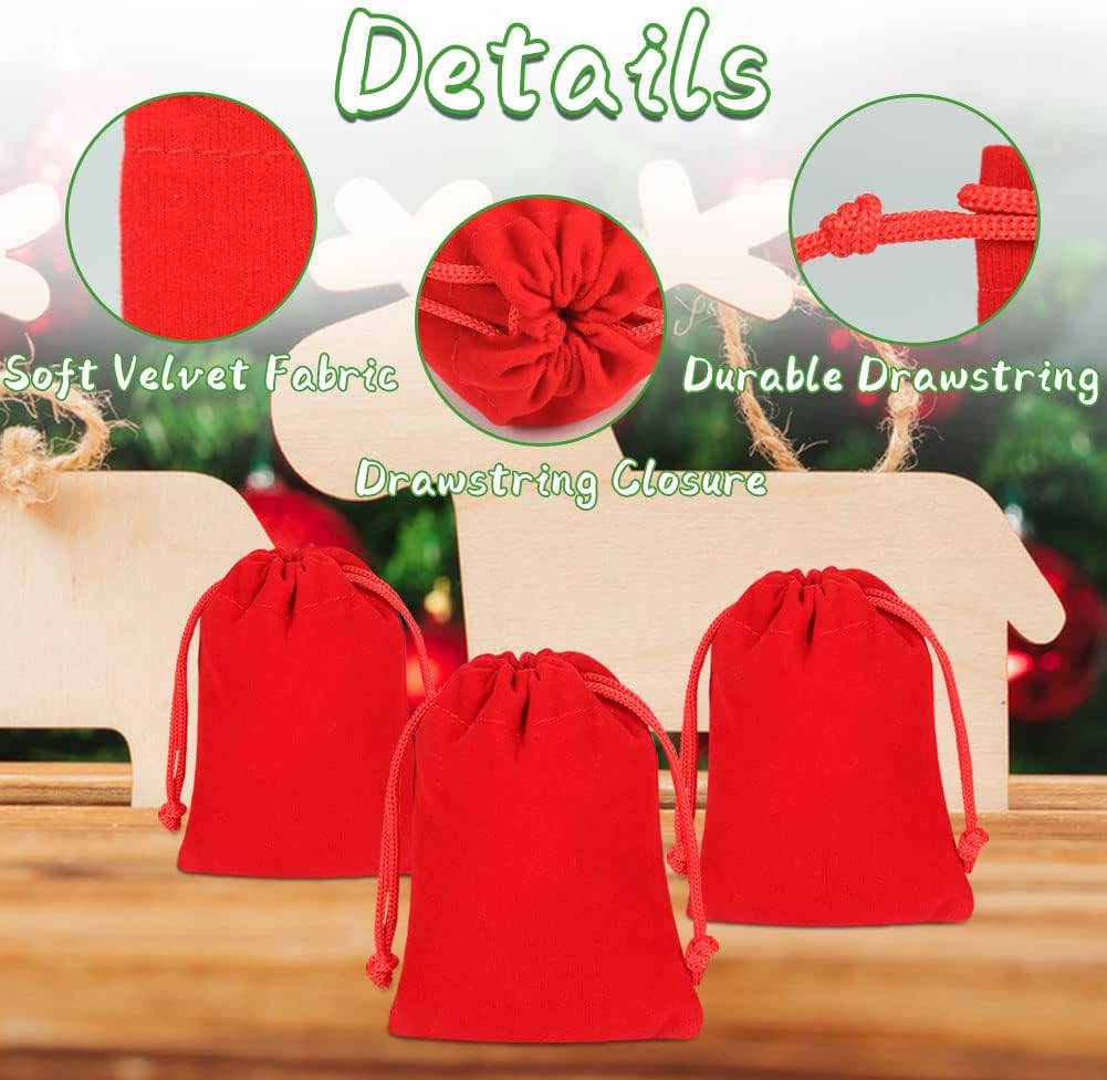 Shintop 10 Pack Velvet Drawstring Bags for Christmas Wedding Gift Bags Velvet Cloth Jewelry Pouches