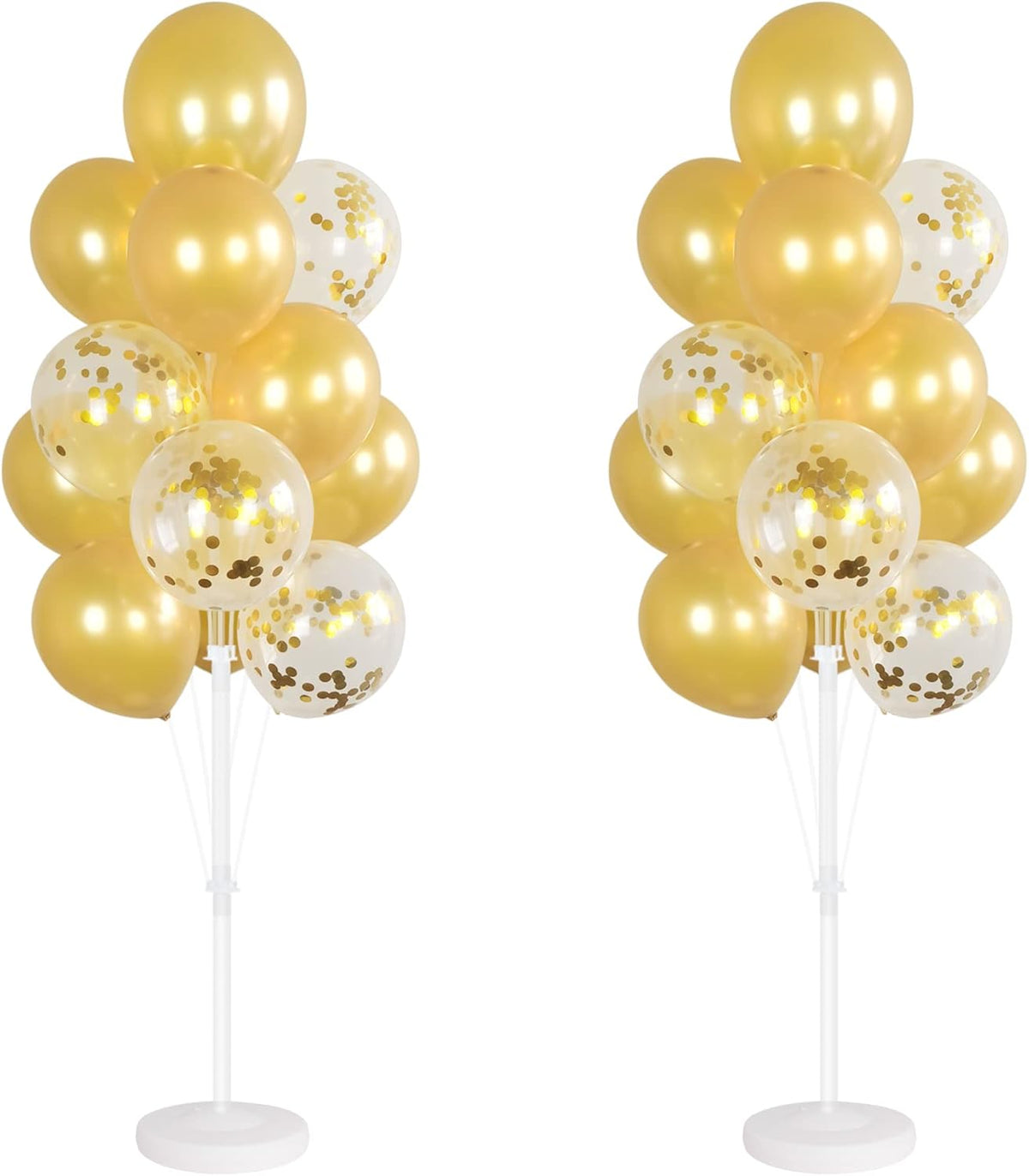 Balloon Column Kit Set of 2 With Confetti Balloons Included - Balloon Tower with Stand, Base, and