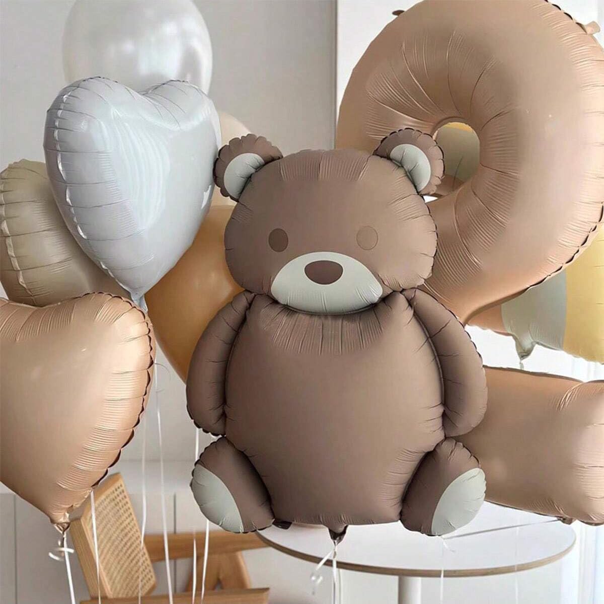 Matte bear Animal balloon Decorations teddy bear Birthday Foil balloons for baby shower Jungle