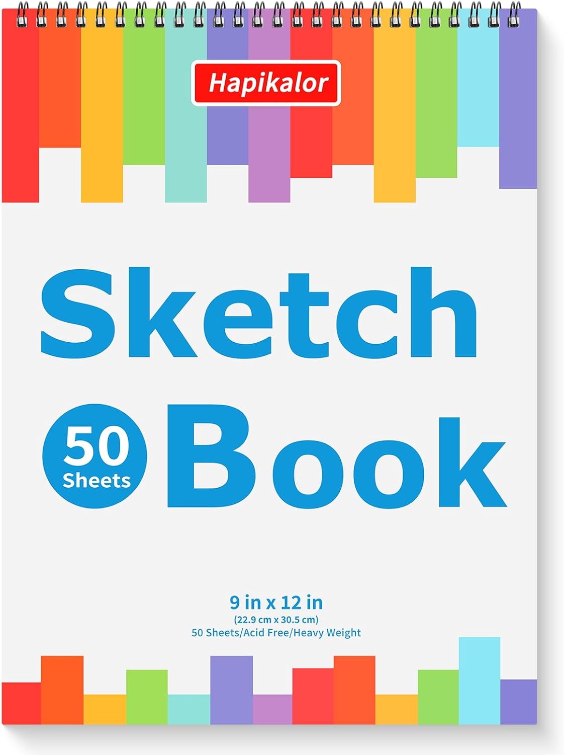 9" x 12" Sketch Book for Kids Adults, 1-Pack 50 Sheets Spiral Bound Art Sketchbook, Acid Free