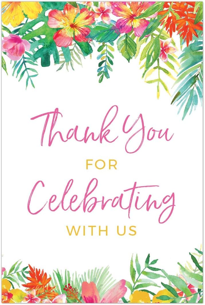 Andaz Press Extra Large Wedding Easel Board Party Sign, 12x18-inch, Tropical Leaves Plants Flowers