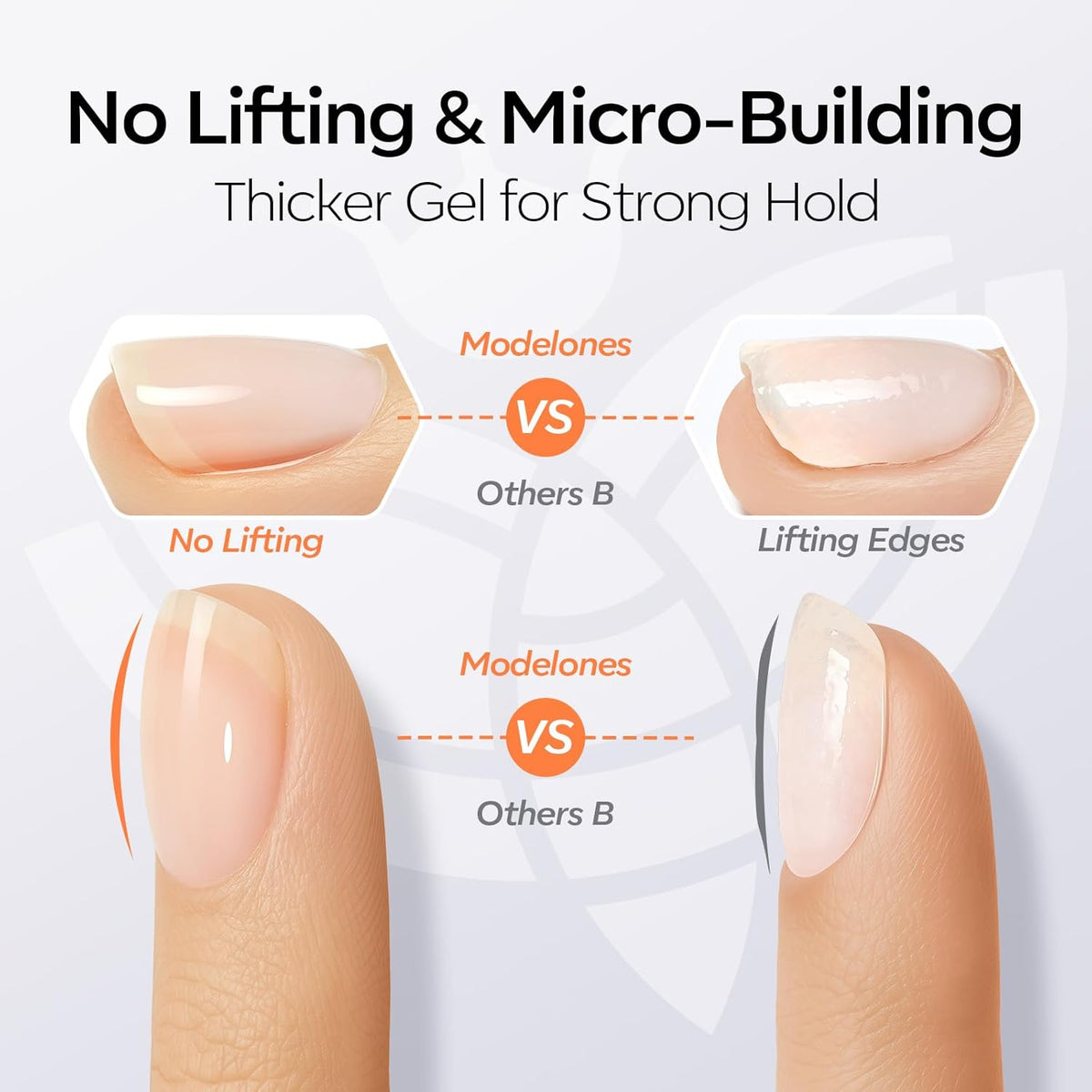 Modelones Gel Top Coat and Upgrade Silky Base, 2 Pcs 15ml Base and Top Coat Set Clear No Wipe