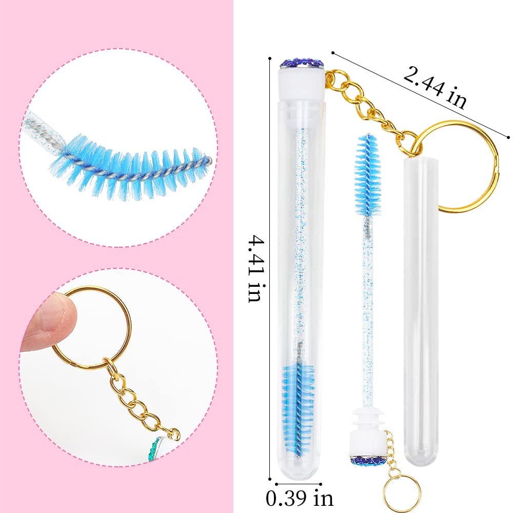 48 Pieces Disposable Mascara Wands Set,Include 24 pcs Disposable Crystal Lash Spoolies Brush and 24