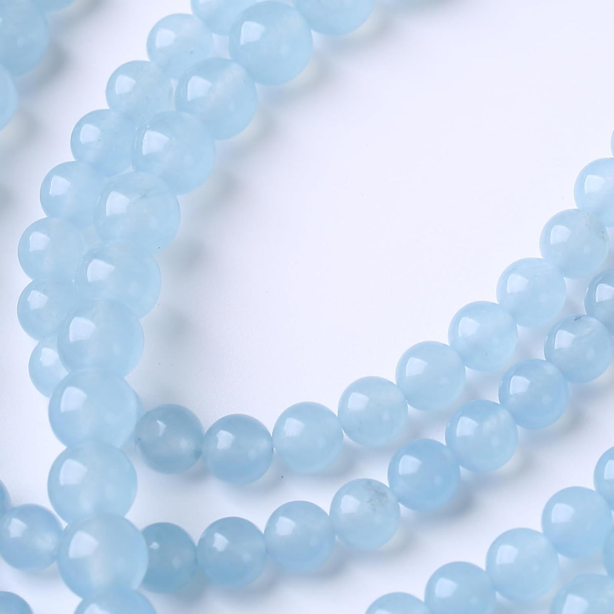Ice Blue Chalcedony Stone Beads Gemstone Round Crystal Energy Jade Beads Stone Beads for Jewelry