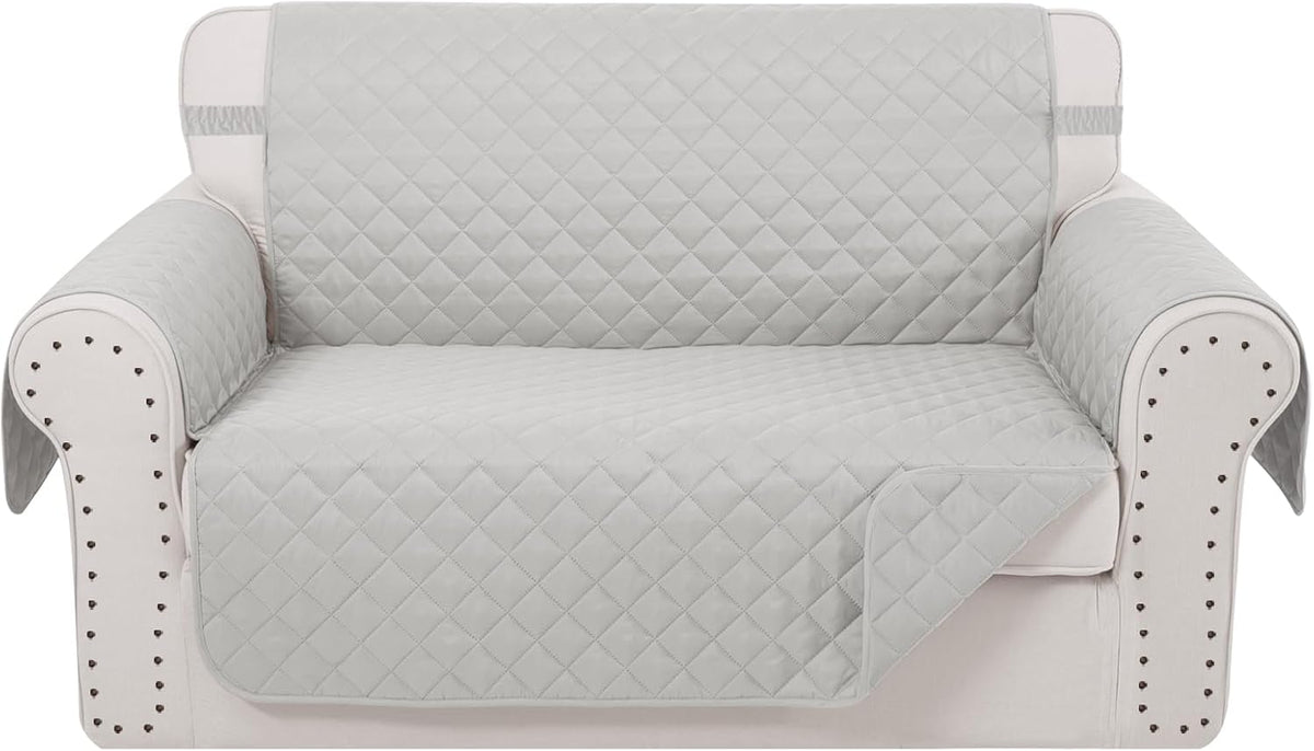 Reversible Loveseat Sofa Covers Couch Cover Furniture Protector(Loveseat Small,Light Grey/Light