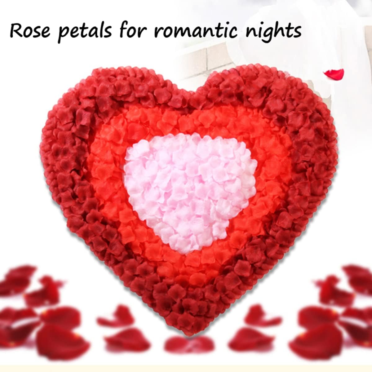 ocharzy 3000 PCS Red Rose Petals, Artificial Silk Flower Rose Petals, Fake Rose Petals for Wedding