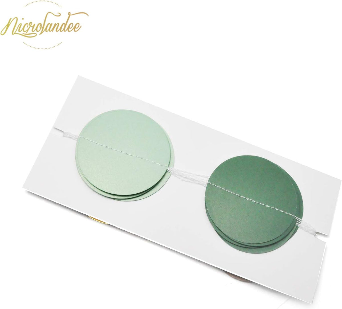 NICROLANDEE Wedding Party Decorations - 3 Pack Sage Green Dots Paper Garland String Hanging
