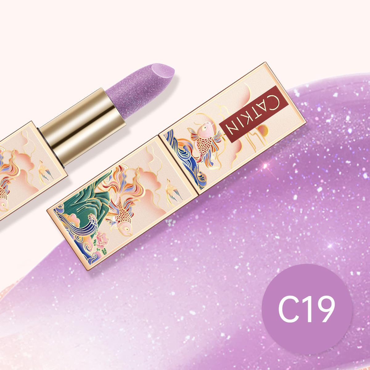CATKIN Tinted Lip Balm Glitter Lip Stain Ultra Hydrating Lip Moistrurizer Shimmer Glow with Vitamin