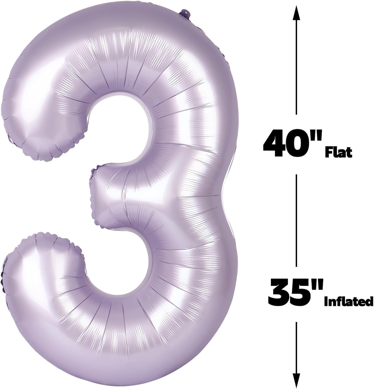 Large 40 Inch Lavender 3 Number Balloon, 3 13 23 30 33 36 38 Lilac Birthday Party Decorations