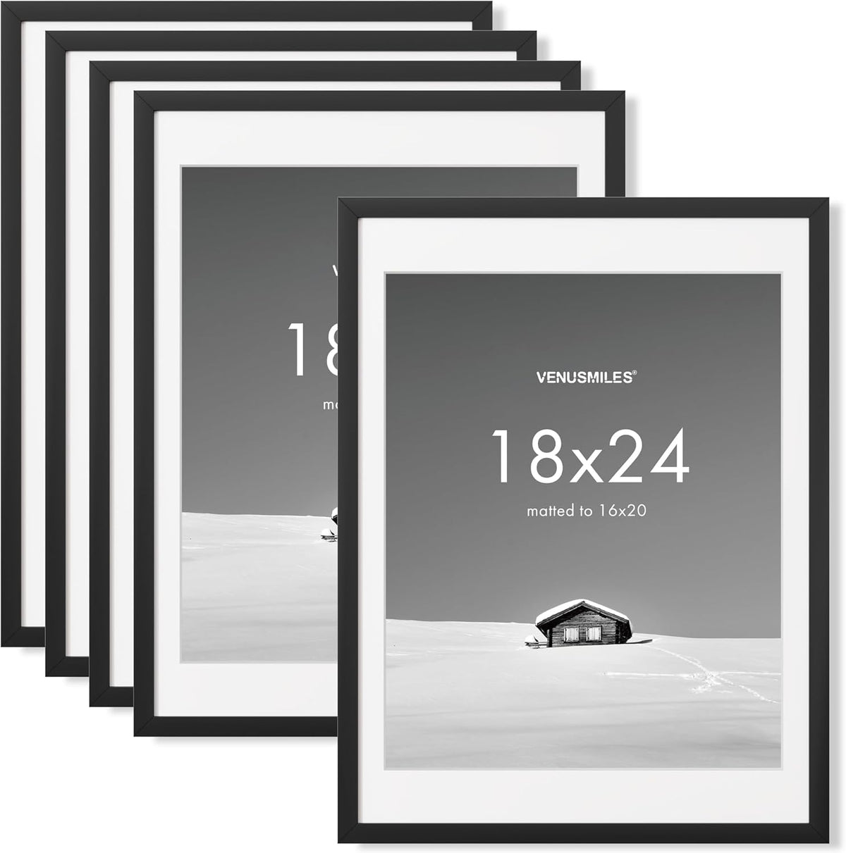 18x24 inch Picture Frame, 18x24 Photo Frames with 16x20 Removable Mat - High Definition Plexiglass