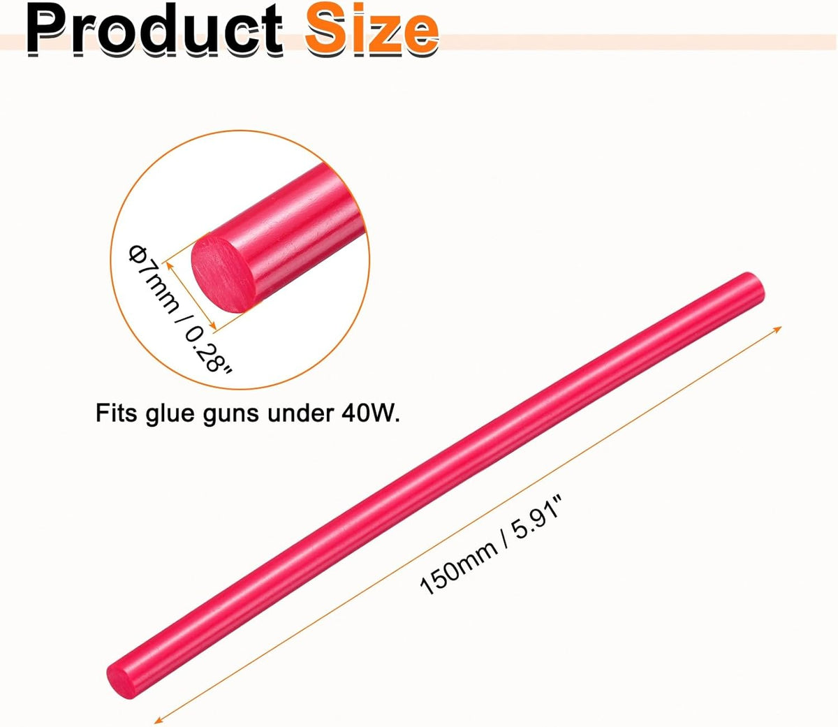 HARFINGTON 10pcs Hot Glue Sticks 0.28" Dia x 5.91" Long EVA Mini Hot Melt Adhesive Glue Stick for