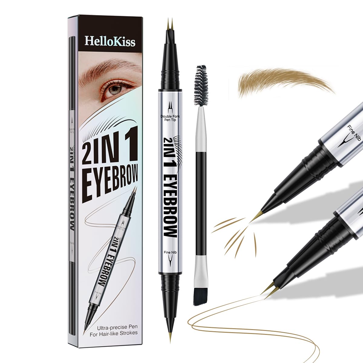 Eyebrow Pencils for Women - Microblading Eyebrow Pencil 2-In-1 Dual-Ended Eyebrow Pen with Precise