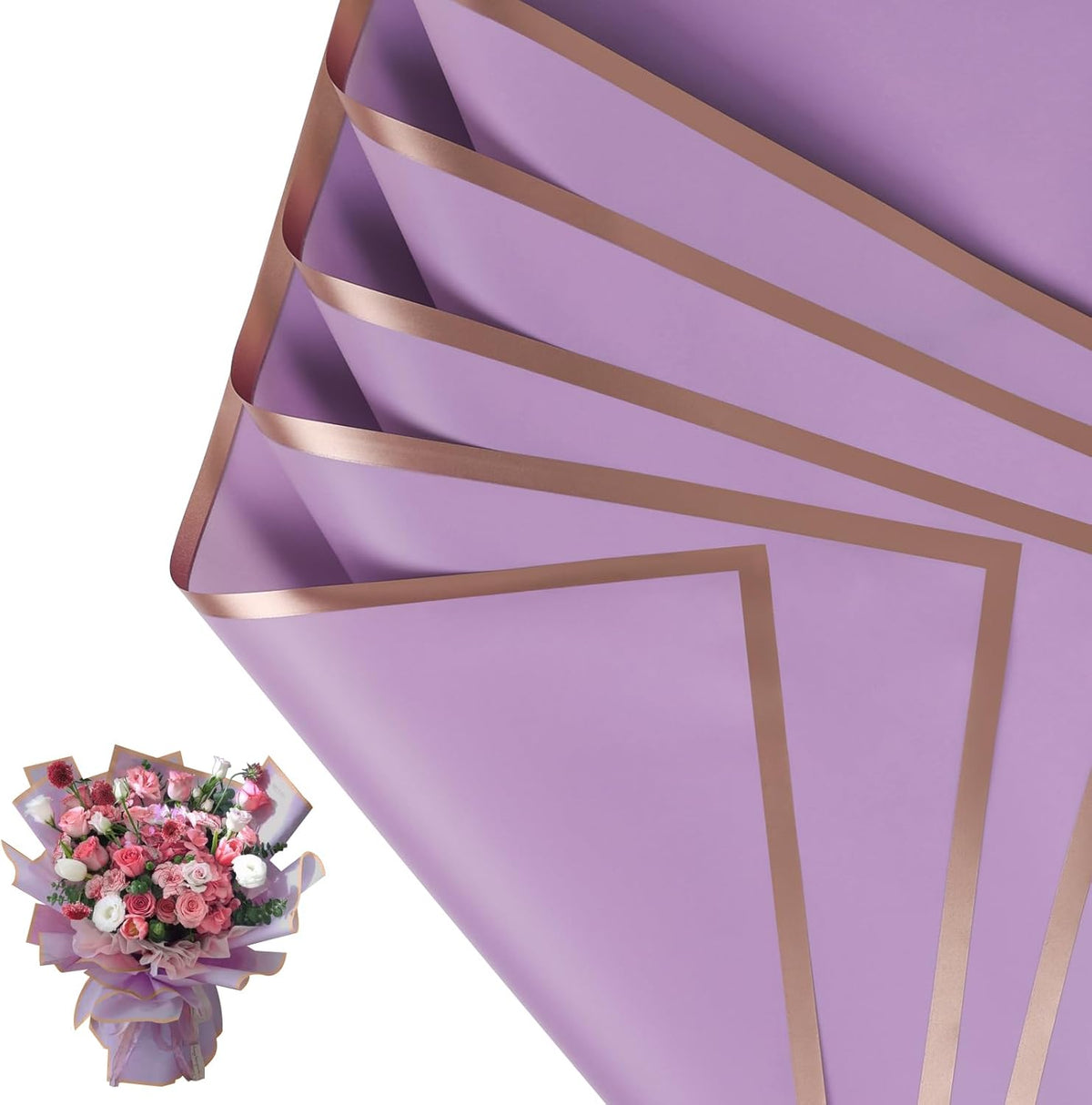 NESCCI 20 Sheet Flower Wrapping Paper - Waterproof Floral Bouquet Wrapping Paper, Florist Supplies