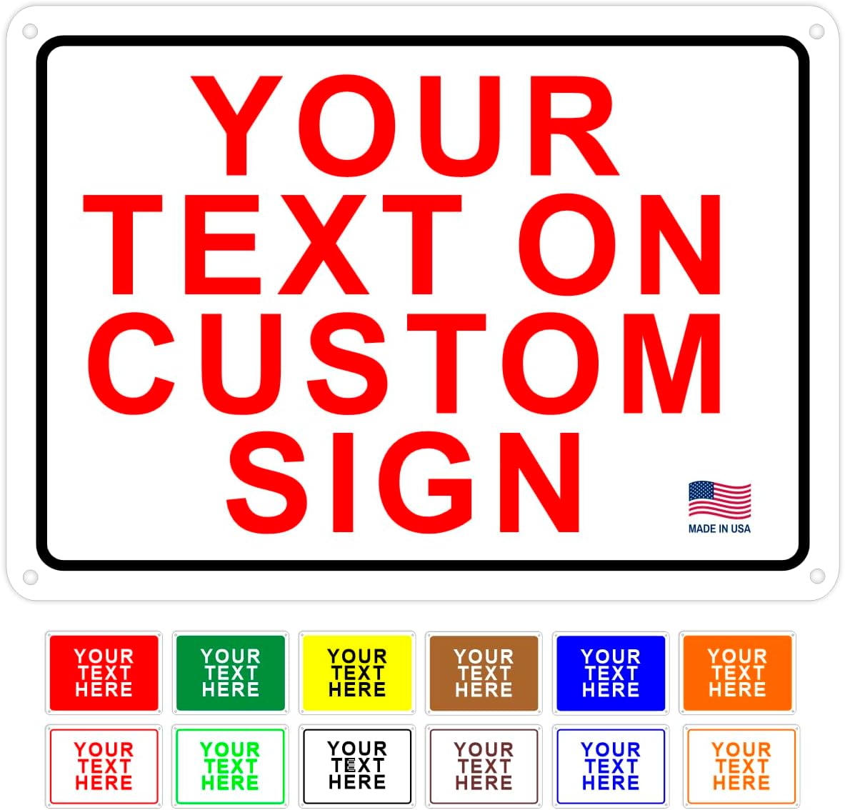 AV Grafx Custom Metal Signs, Aluminum, 24x18, Border, Modern, Professional, Customizable, Durable