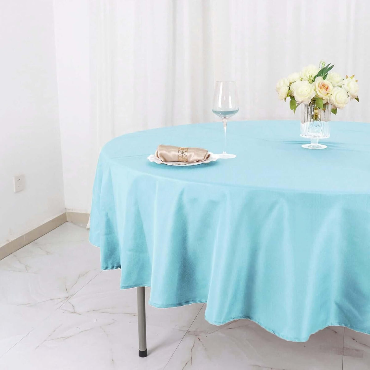 Efavormart Round Tablecloth, 90 Inch Stain & Wrinkle Resistant Washable Table Cloth, Decorative