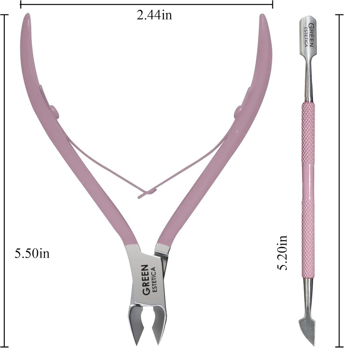 Professional Cuticle Trimmer with Cuticle Pusher Nail Cuticle Remover Nipper Silver Stainless Steel
