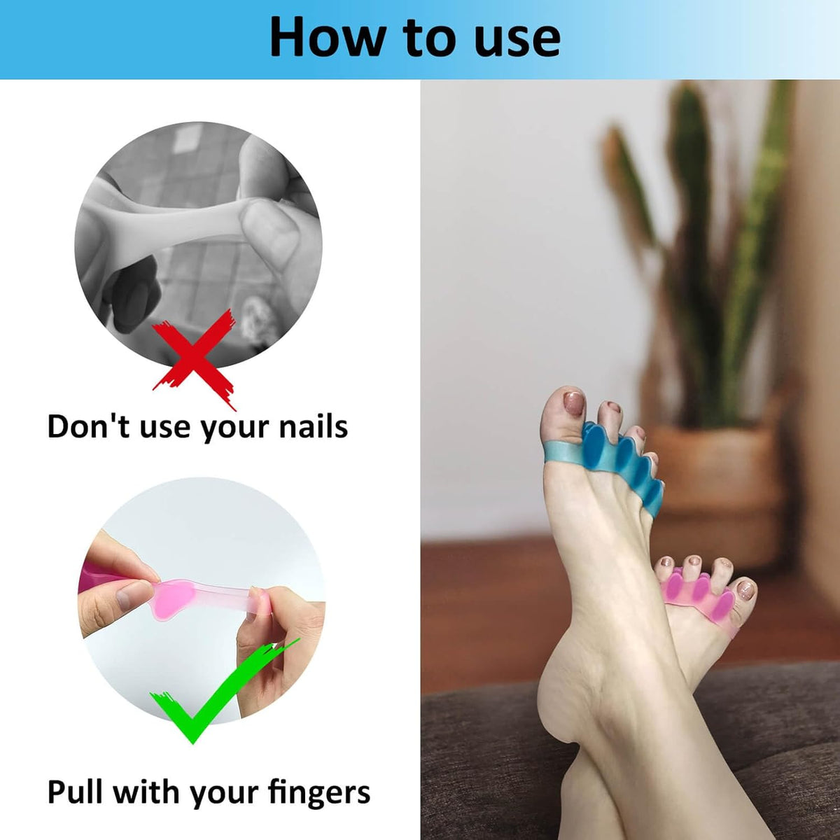 SUNFATT Toe Spacers for Women,Toe Separators for Women,Relieves OverlappingToes,Bunions Corrector