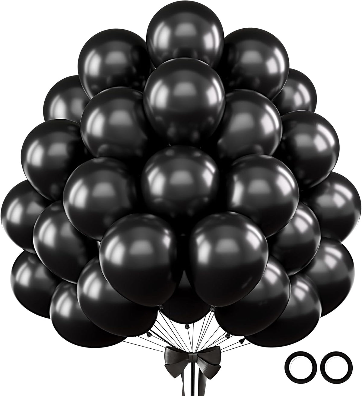 110pcs Black Balloons 12 Inch Black Balloon Arch Kit for Birthday Anniversary Graduation Baby