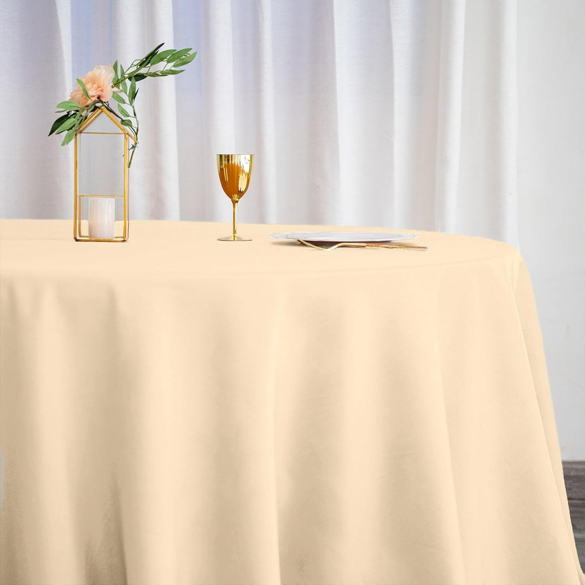 Efavormart Round Tablecloth, 132 Inch Stain & Wrinkle Resistant Washable Table Cloth, Decorative