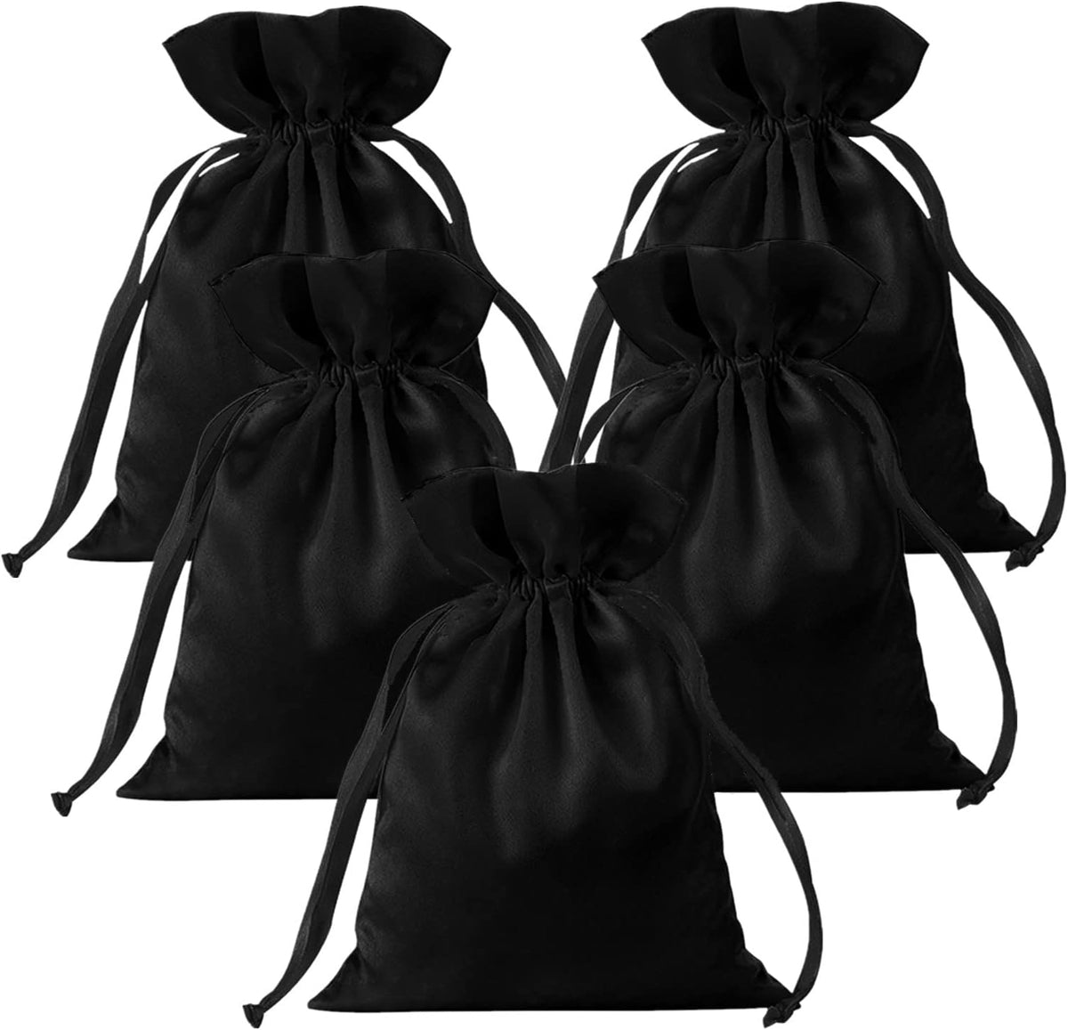 35pcs Black Satin Bags with Drawstring, 5x7 Inches Drawstring Gift Bags, Party Favor Bags