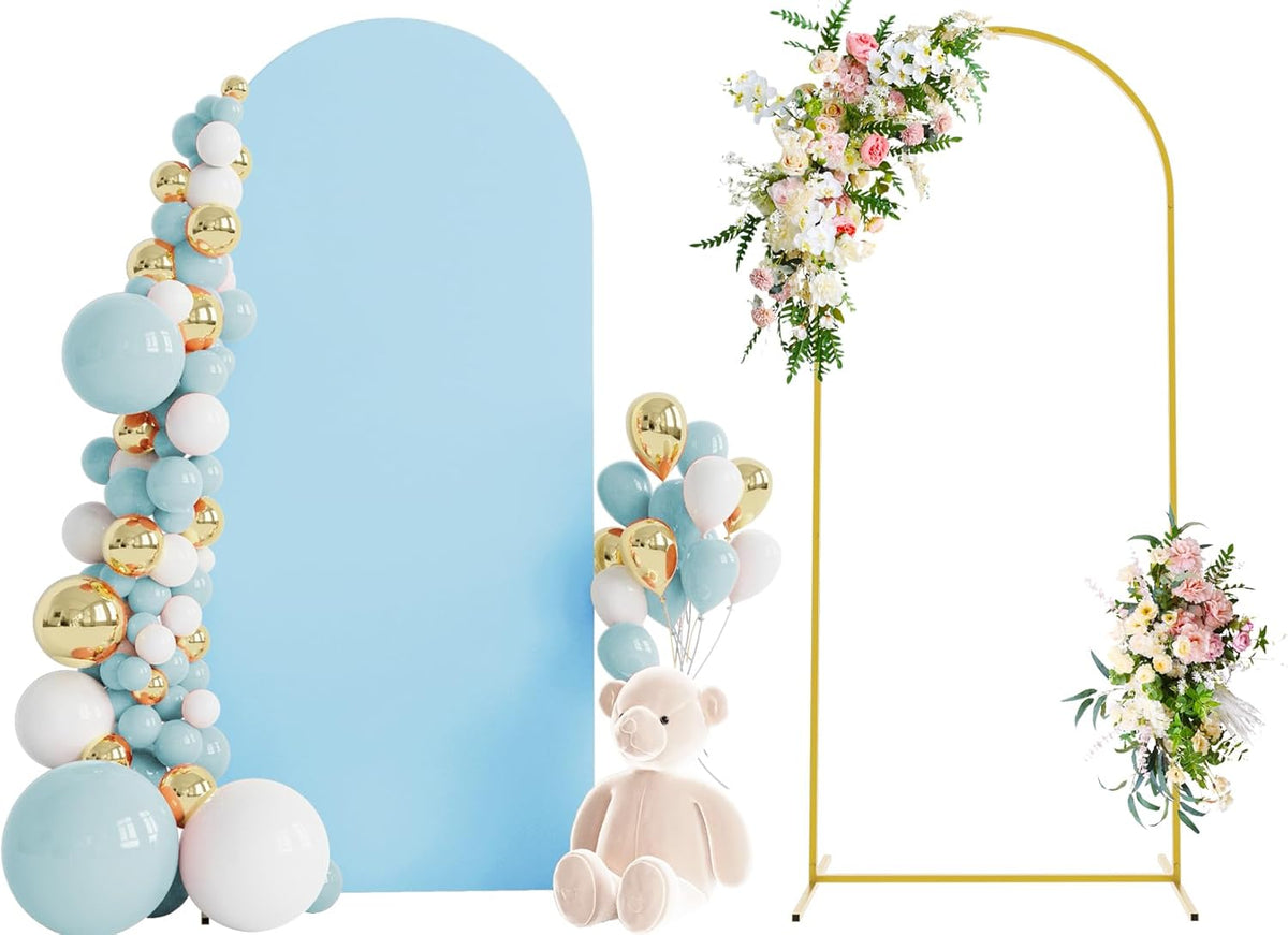 Wokceer 6 FT Wedding Arch Stand and Arch CoverMetal Arch Stand with Arch Stand Cover for Birthday