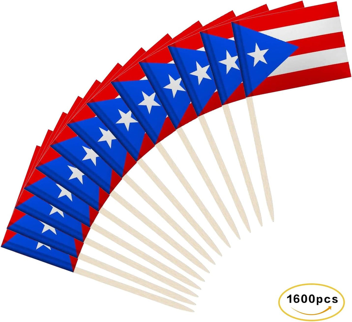 Puerto Rico Flag Puerto Rican Flag, Small Mini Puerto Rican Toothpick Flags for Food, Cupcakes
