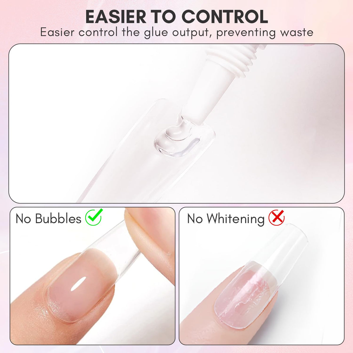 Makartt Gel Nail Glue for Press On Nails - 3D Gel Nail Art, 30ml Super Strong 3 in 1 Solid Nail