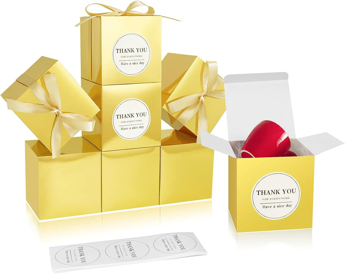COTOPHER Small Gift Boxes 60 Pack 4x4x4 inches Gold Gift Boxes with Lids for Gifts, Crafting