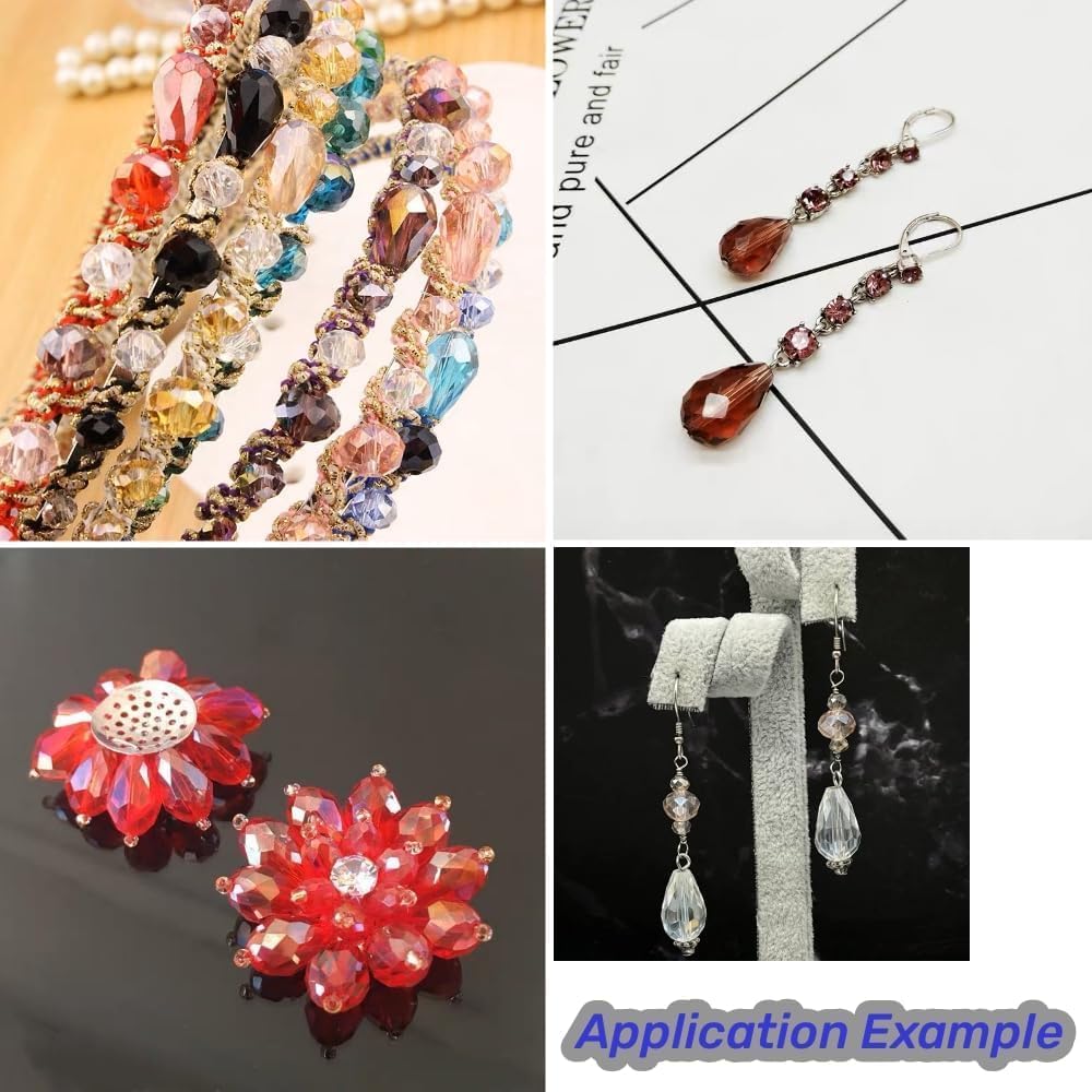 50pcs 10x15mm Teardrop Crystal Glass Beads Vertical Hole Faceted Glass Teardrop Spacer Beads for