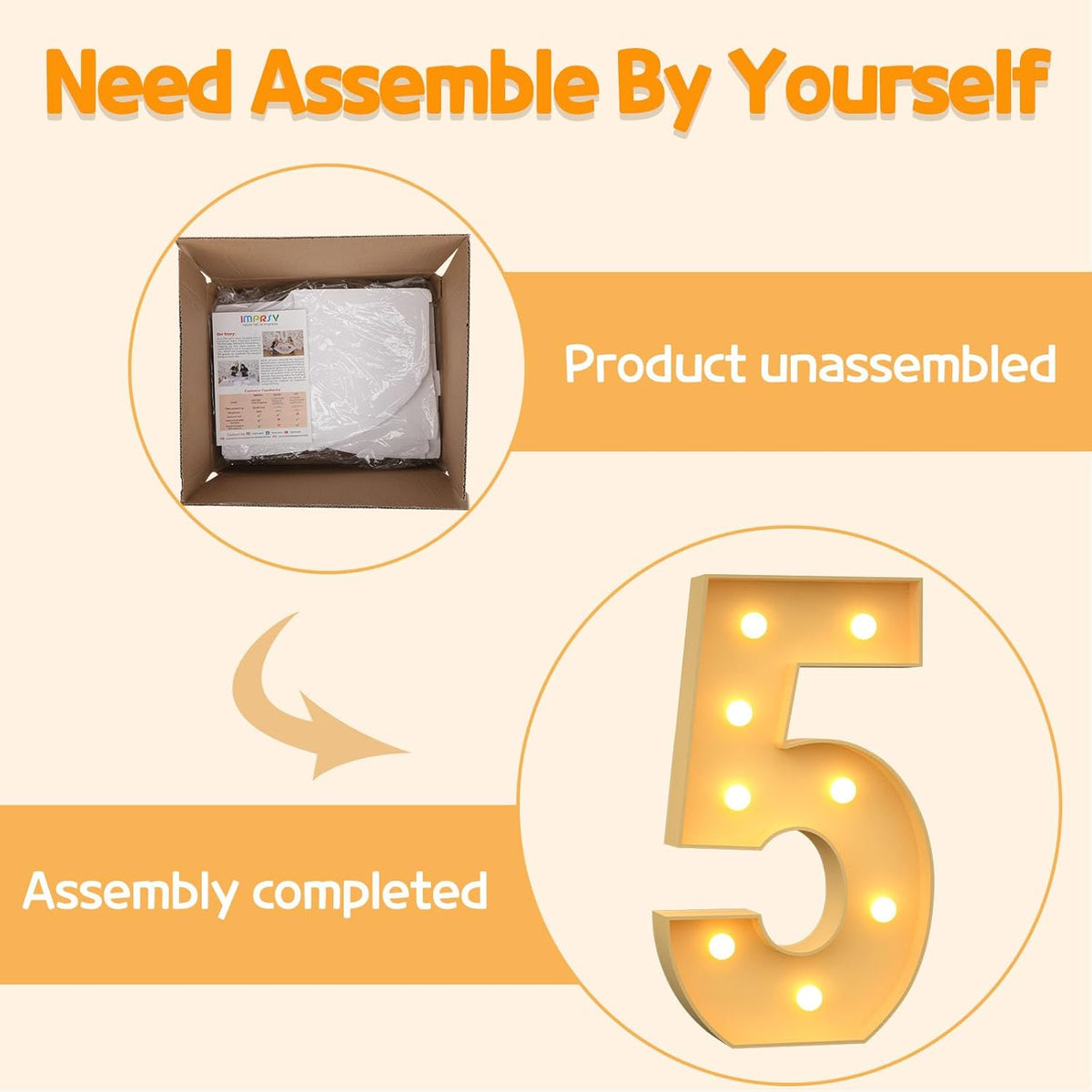 Marquee Numbers 3 Feet Tall Large Light Up Numbers 5th 15th 25th Five is A Vibe Birthday
