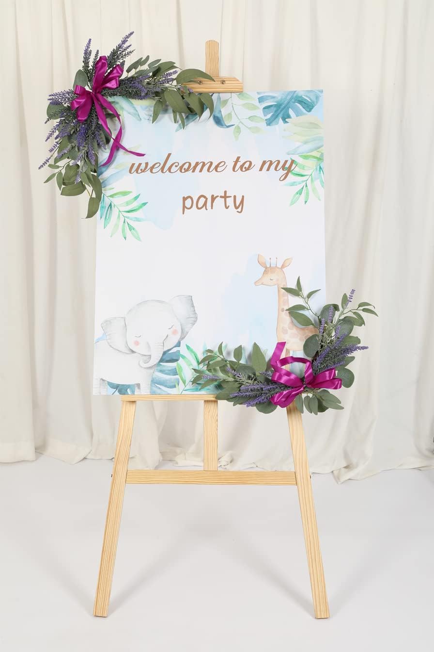 H&W 2pcs Artificial Wedding Arch Flowers for Wedding Sign, Floral Swag Dusty Decor for Reception