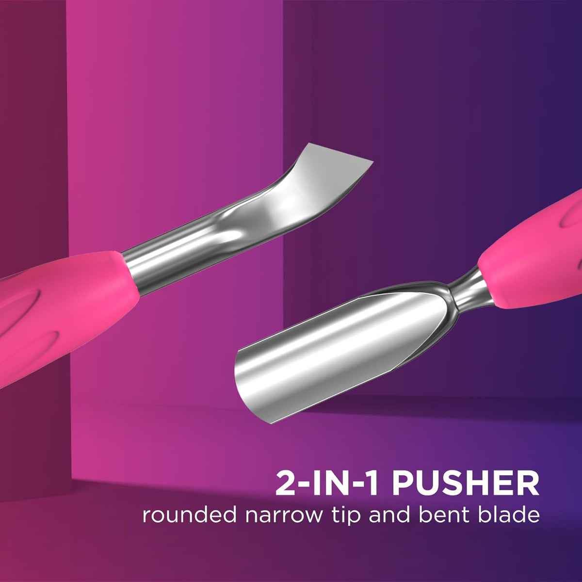 Staleks Manicure pusher Gummy with silicone handle UNIQ 10 TYPE 4.2 – Stainless Steel