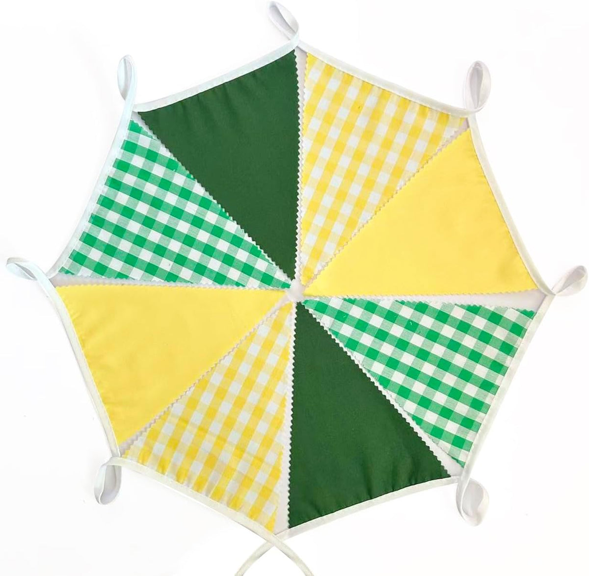 32Ft Yellow Green Party Decorations Green Yellow Gingham Banner Buffalo Plaid Checkered Triangle