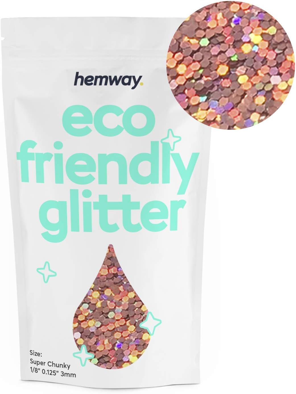 Hemway Biodegradable Glitter Eco Friendly - 100g/3.5oz Bio Cosmetic Safe Sparkle Vegan for Face