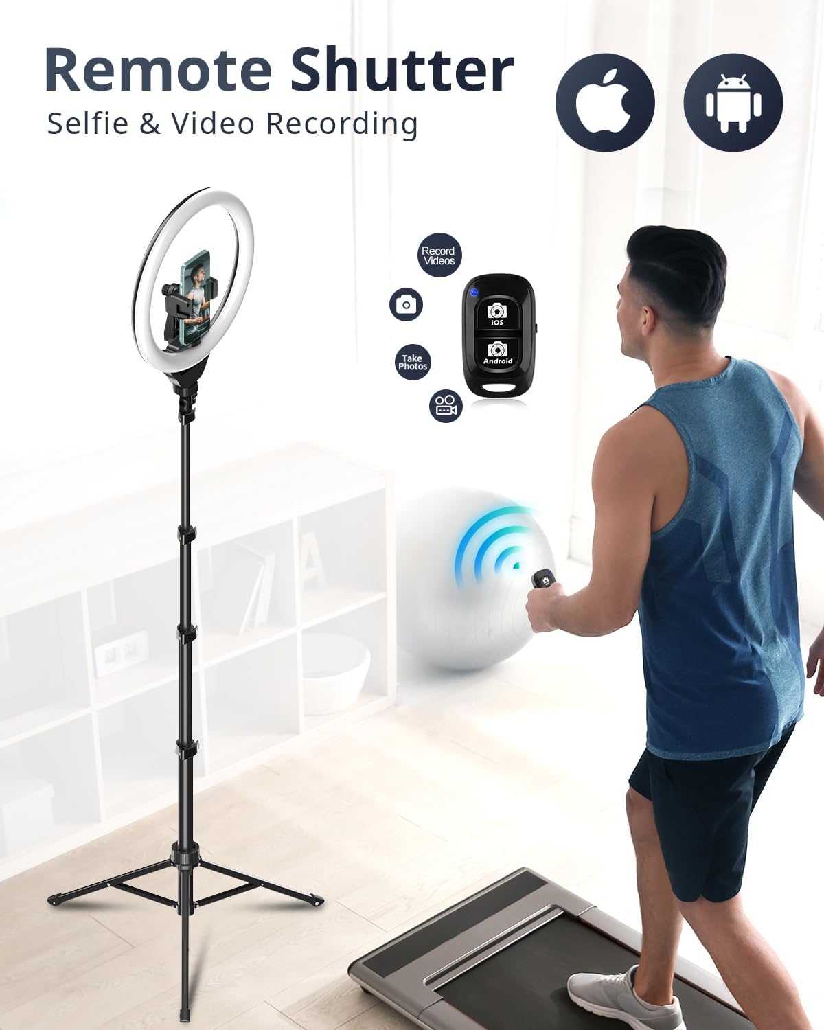 UBeesize 12'' Selfie Ring Light with 62’’ Tripod Stand for Video Recording, Live Streaming(YouTube