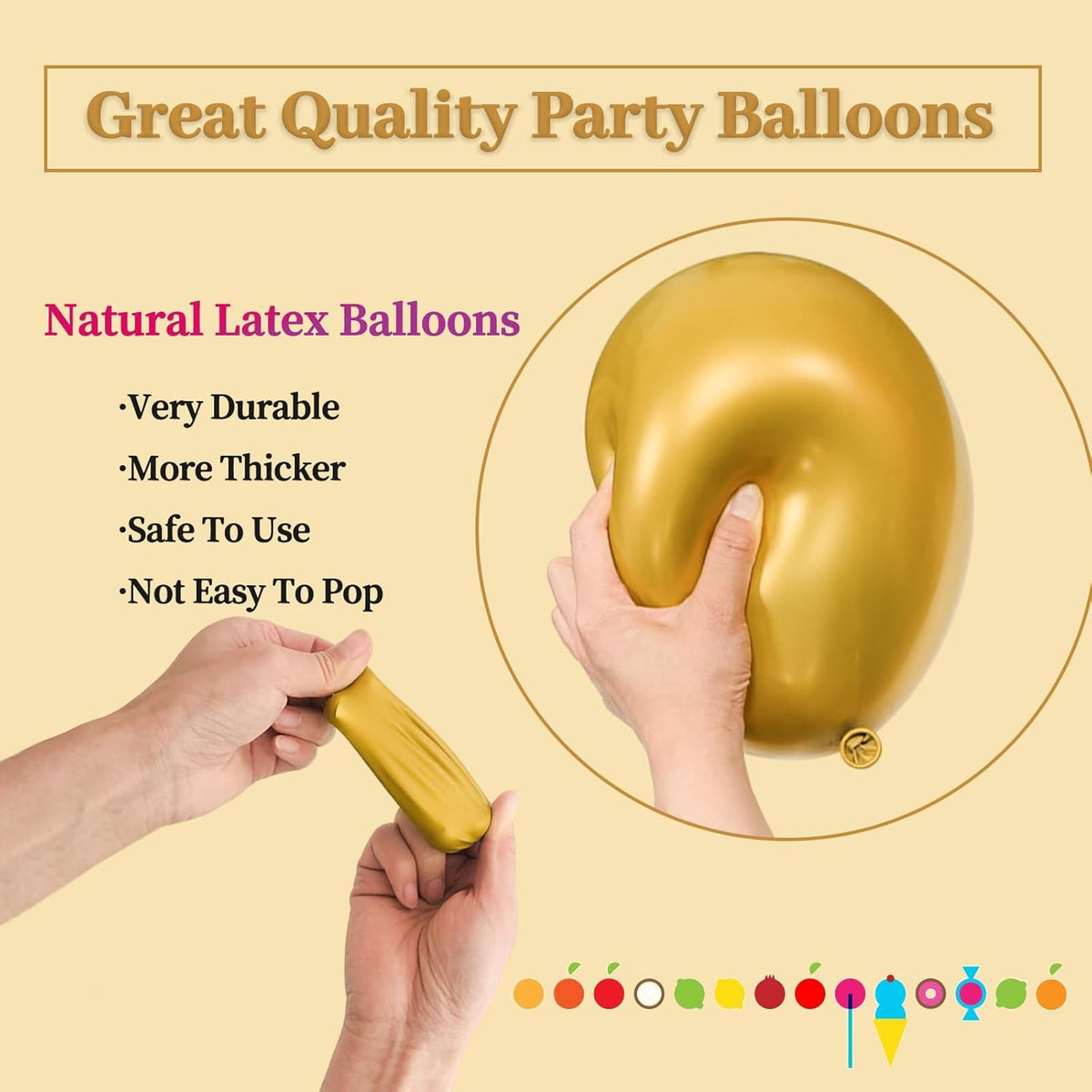 110pcs Metallic Gold Balloons, Metallic Gold Latex Balloons 12 inch, Gold Balloon for Birthday