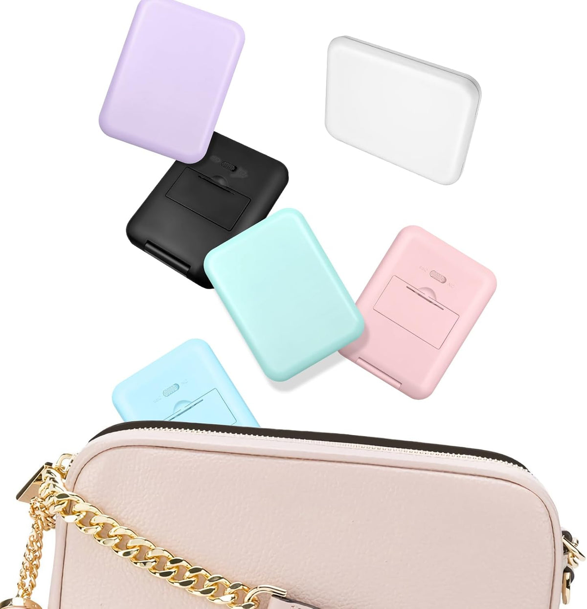 Compact Mirror, 1X/3X Magnification LED Pocket Mirror with Nternal BIattery, Mini Mirror for Purse