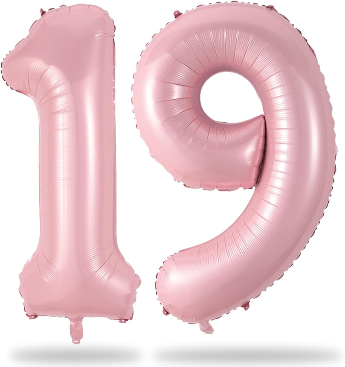 19th Birthday Balloon for Girls, 40 Inch Pastel Pink Number 19 Foil Balloons Self Inflating, Big