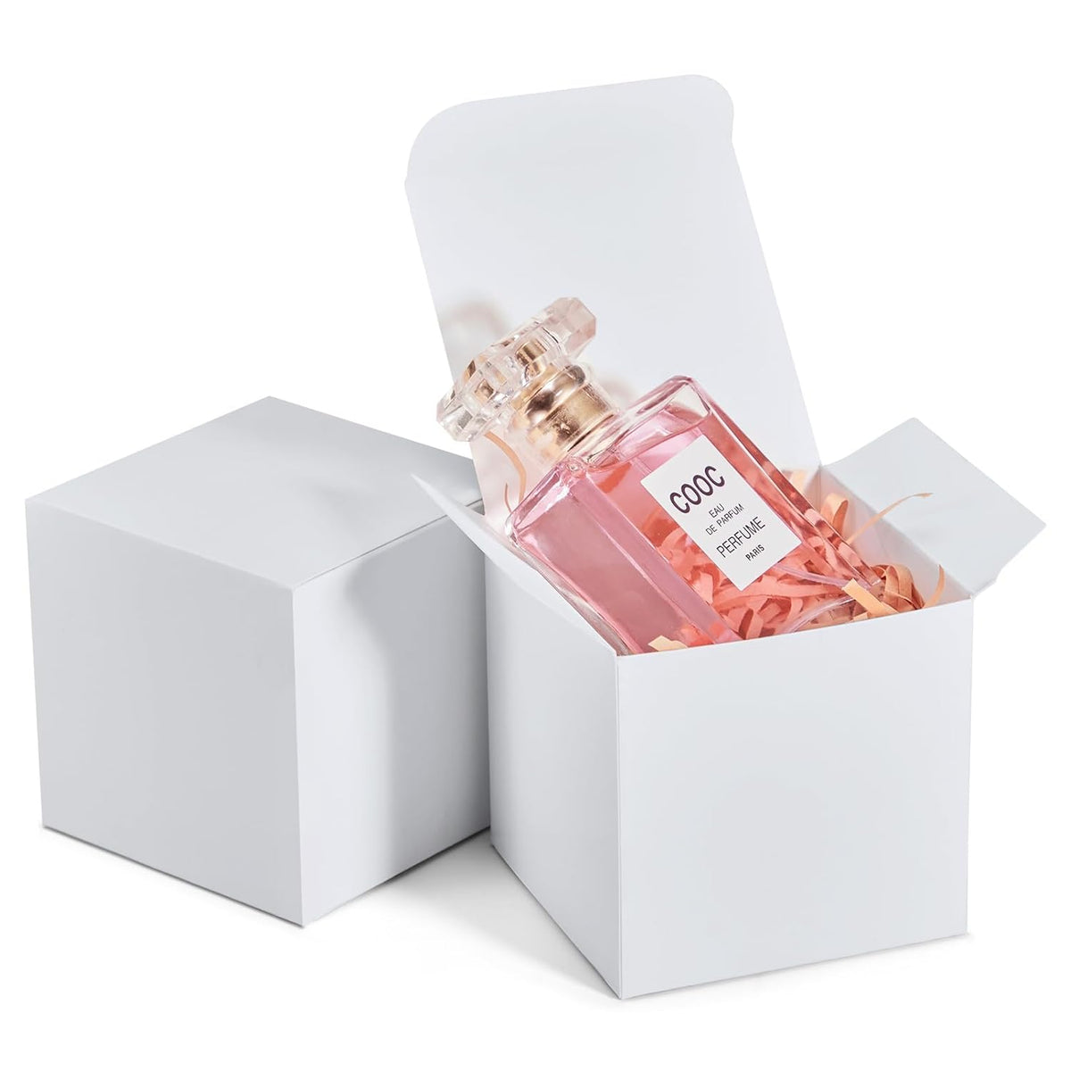 MESHA White Gift Box 50PC 3x3x3'' Sturdy Gift Boxes with Lids, Bridesmaid Proposal Gifts Box for