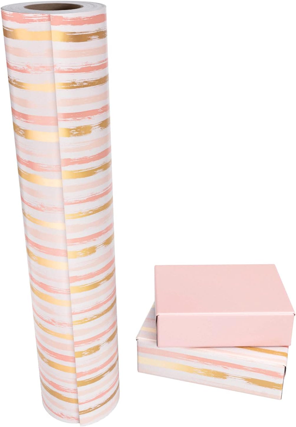 WRAPAHOLIC 30 Inch Reversible Wrapping Paper Roll - 30 Inch X 100 Feet Jumbo Roll Pink and Gold