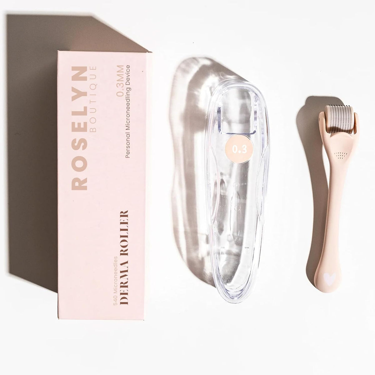 ROSELYNBOUTIQUE Derma Roller for Hair Beard Facial Skin Face 0.3mm 540 Microneedles Cosmetic Beauty