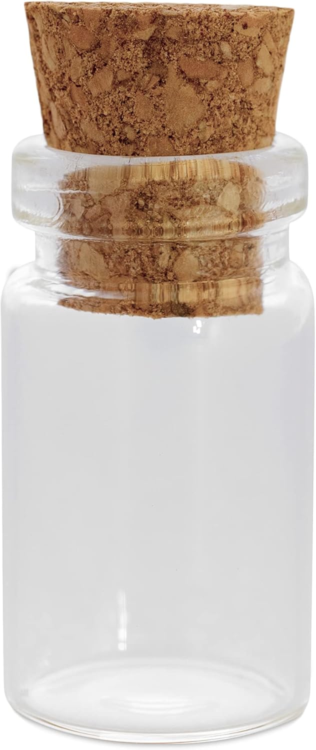 Clear Glass Jars Bottles 50 Pack Mini, Tiny, Cork Stoppers, Arts & Crafts, Projects, Decoration