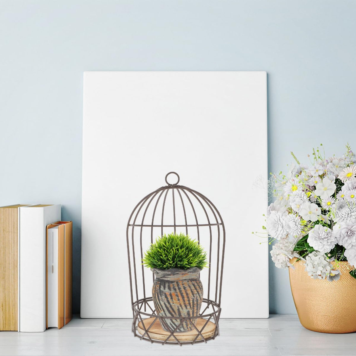 Farmhouse Birdcage Candle Holder Bird Cage Decor Lanterns Decorative Metal Candlestick Vintage Bird