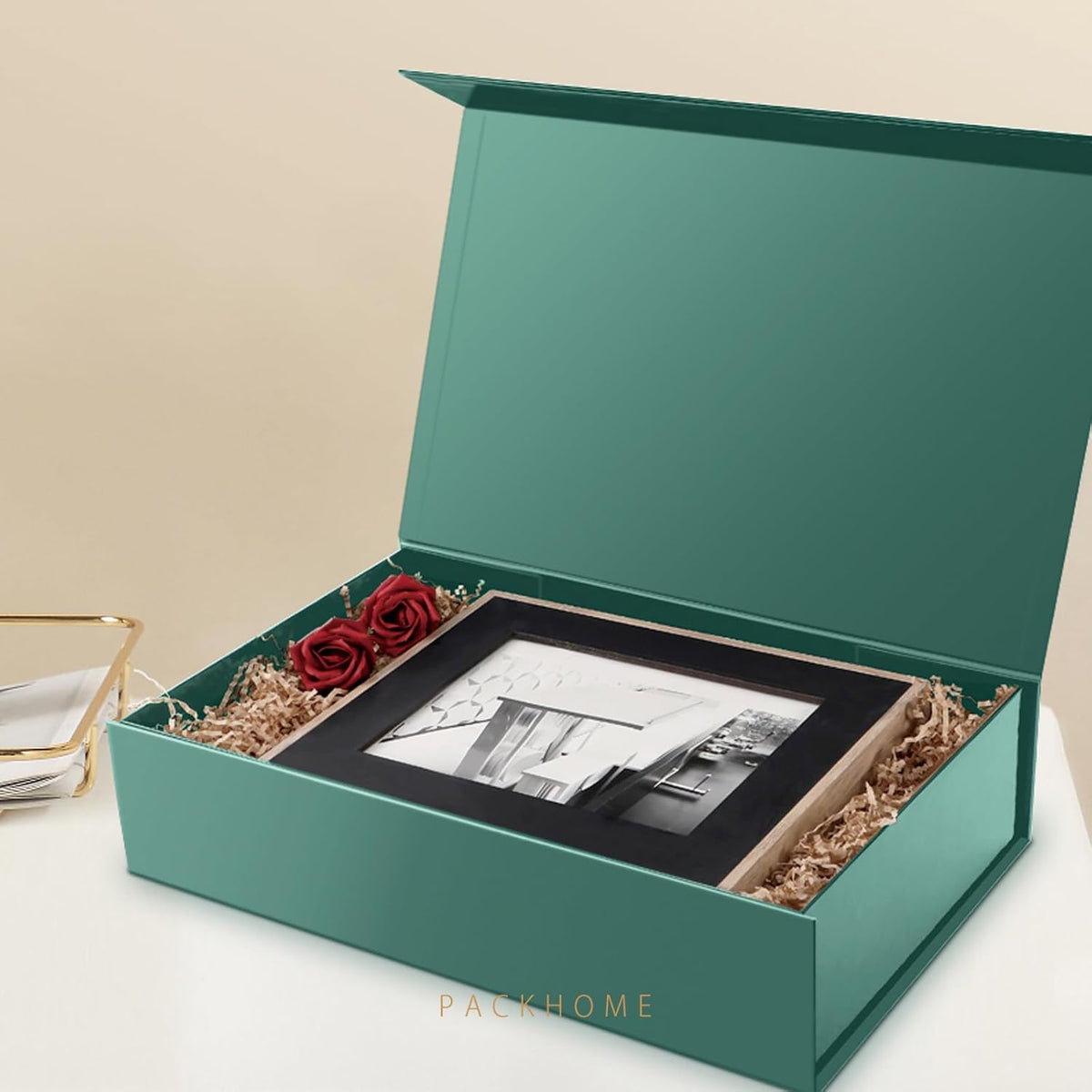 PACKHOME Extra Large Gift Box 17.5x11.3x4.3 Inches, Sturdy Shirt Box with Magnetic Lid for Clothes